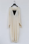 SWAYING/KNIT deconstructed v-neck dress (with corset) SW212LS09 white PS31